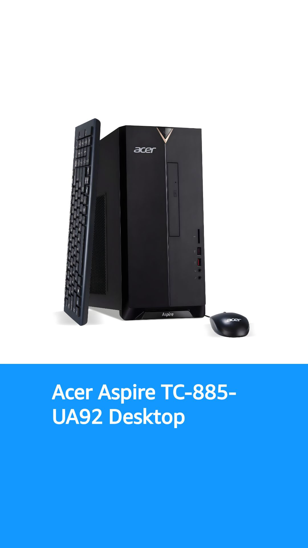 Acer Aspire TC-885-UA92 Desktop, 9th Gen Intel Core i5-9400, 12GB